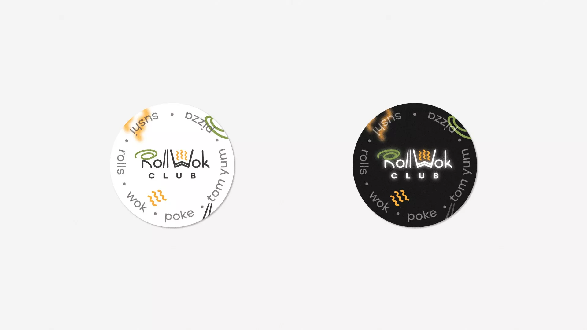 Разработка наклеек для суши-бара «Roll Wok Club» в Валуйках
